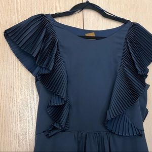 Anthropologie Ali Ro Navy Ruffle Dress